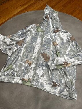 Oversized Camo Hoodie Forest Print Pullover Size 3X